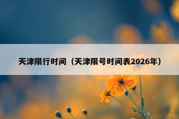 天津限行时间（天津限号时间表2026年）