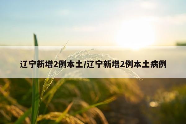 辽宁新增2例本土/辽宁新增2例本土病例
