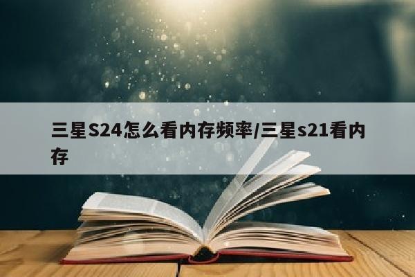 三星S24怎么看内存频率/三星s21看内存