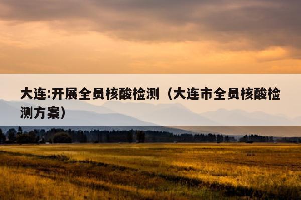 大连:开展全员核酸检测（大连市全员核酸检测方案）