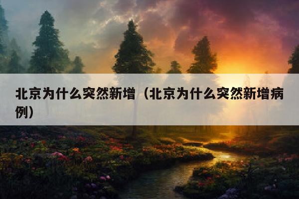 北京为什么突然新增（北京为什么突然新增病例）
